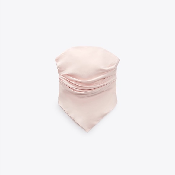 ZARA strapless satin effect scarf top - Picture 6 of 8